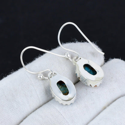 Orange Spiny Turquoise Gemstone Dangle Earrings