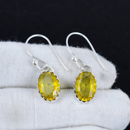Yellow Citrine Gemstone Earrings