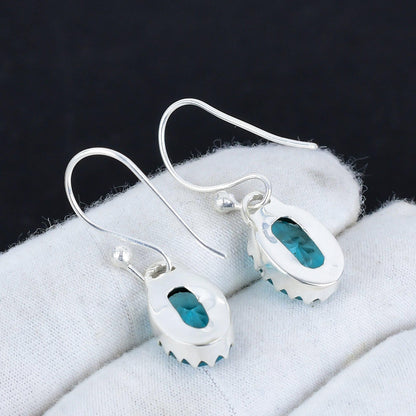 Swiss Blue Topaz Gemstone Earrings