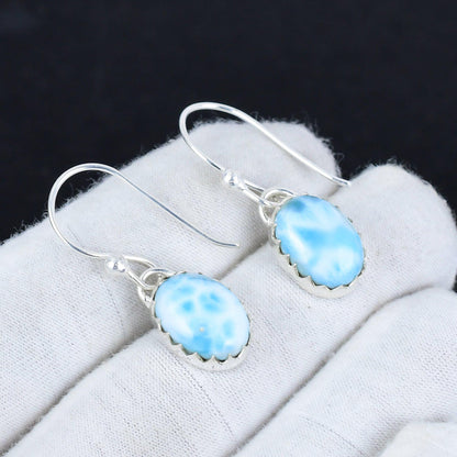 Blue Larimar Gemstone Earrings