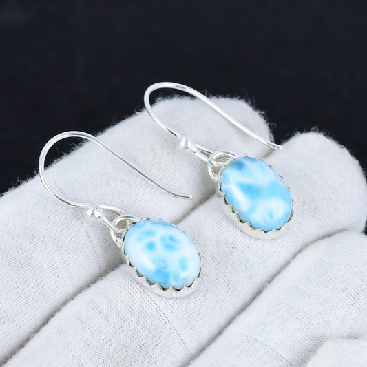 Blue Larimar Gemstone Earrings