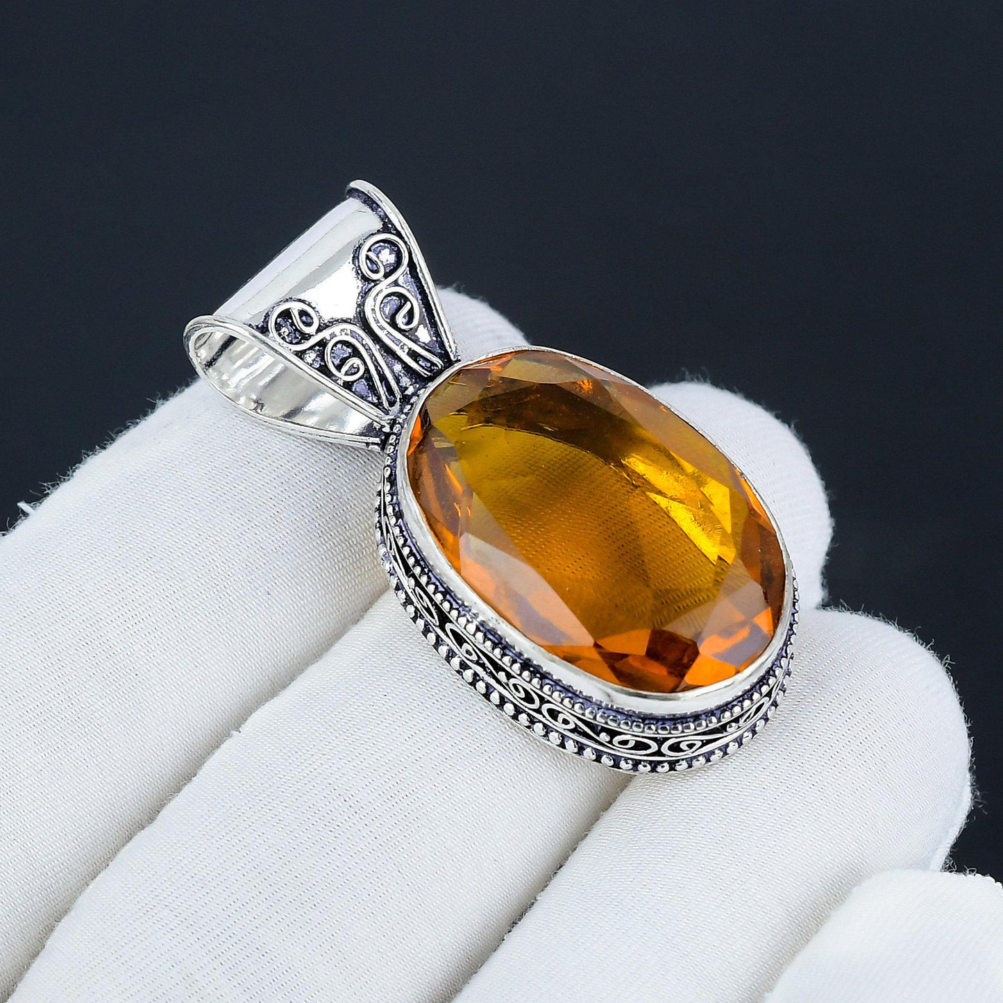 Honey Topaz Gemstone Pendant