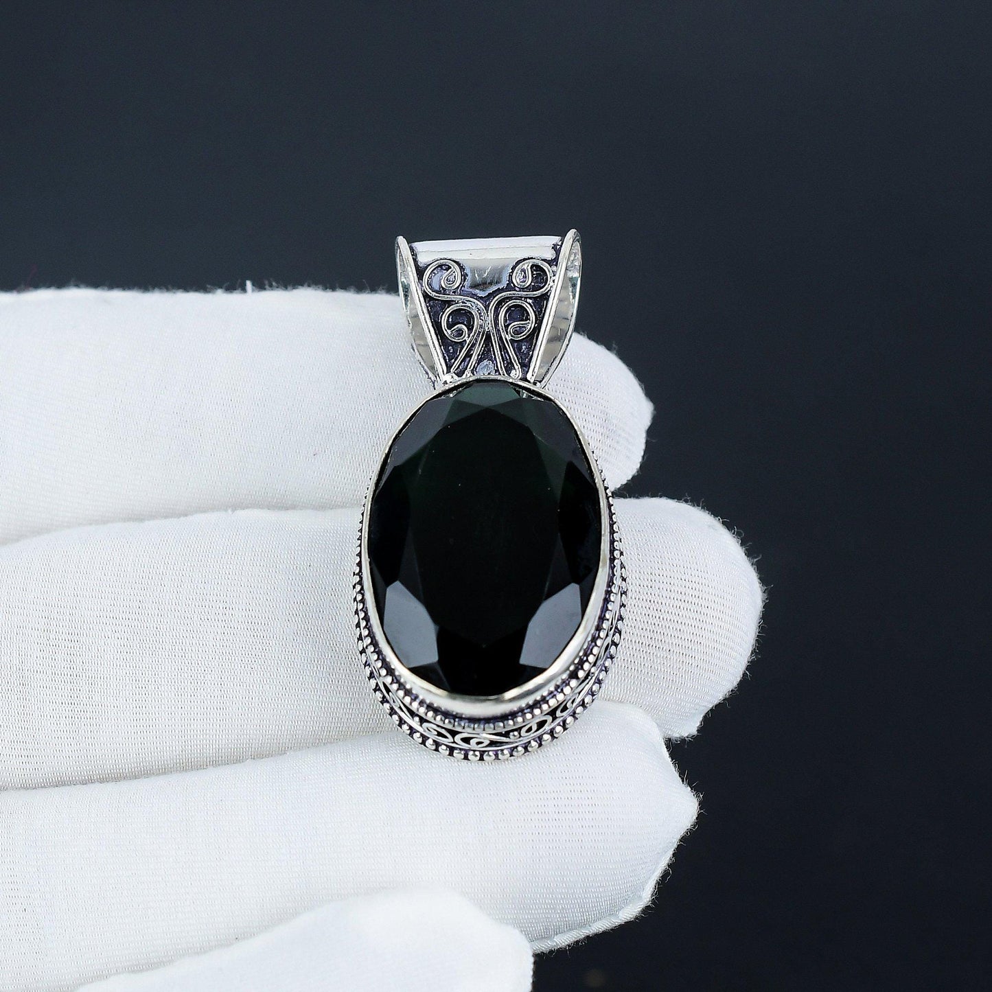 Black Spinel Gemstone Pendant