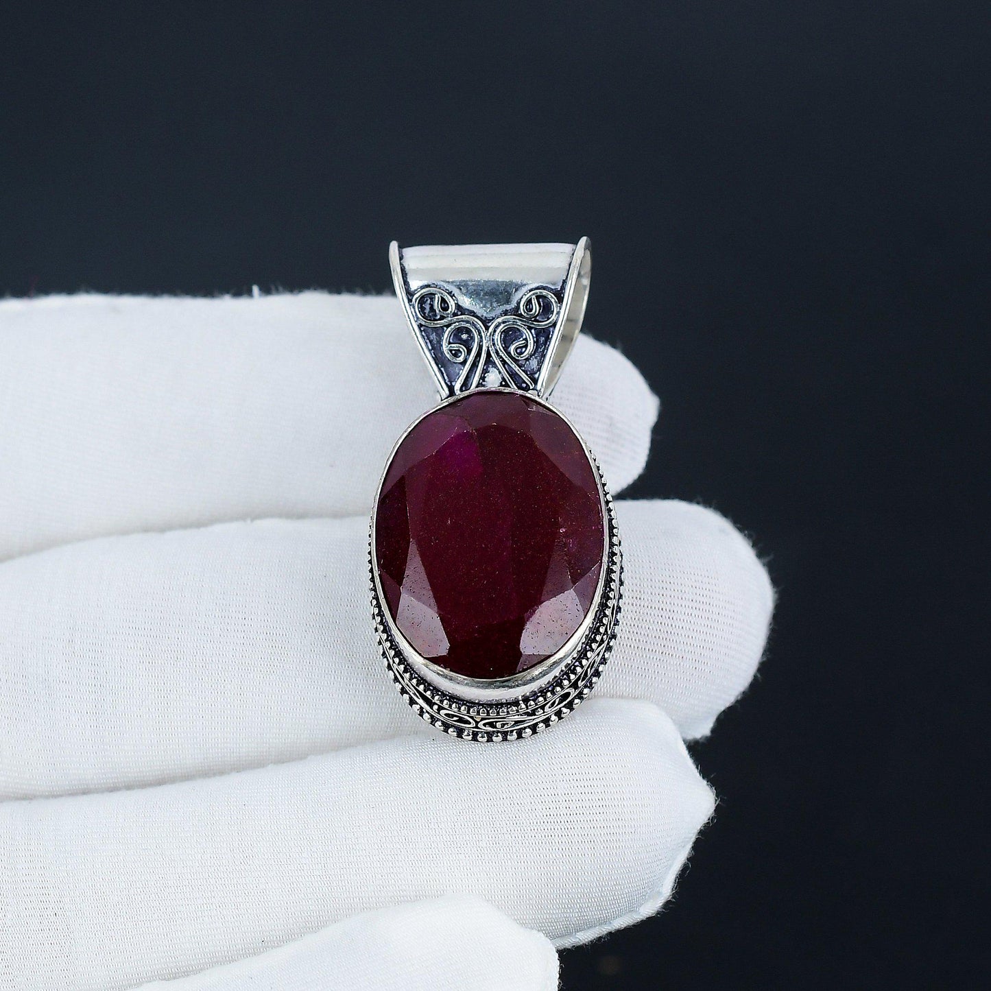 Red Ruby Gemstone Pendant