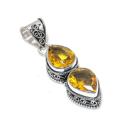 Yellow Citrine Gemstone Pendant