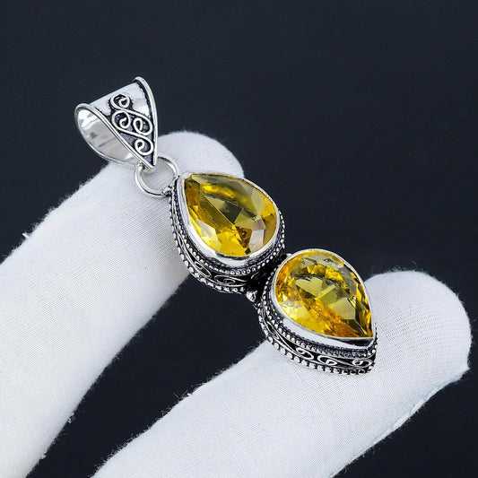 Yellow Citrine Gemstone Pendant