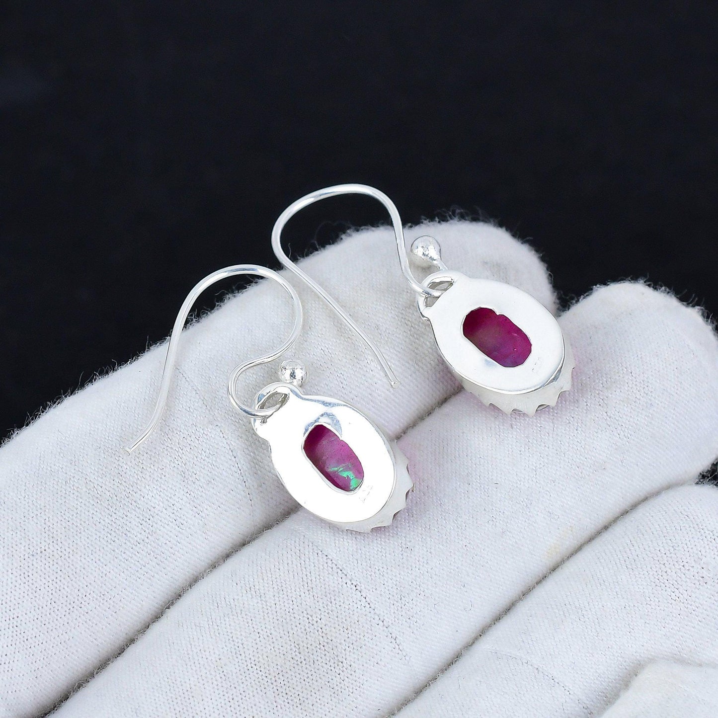 Pink Opal Gemstone Earrings