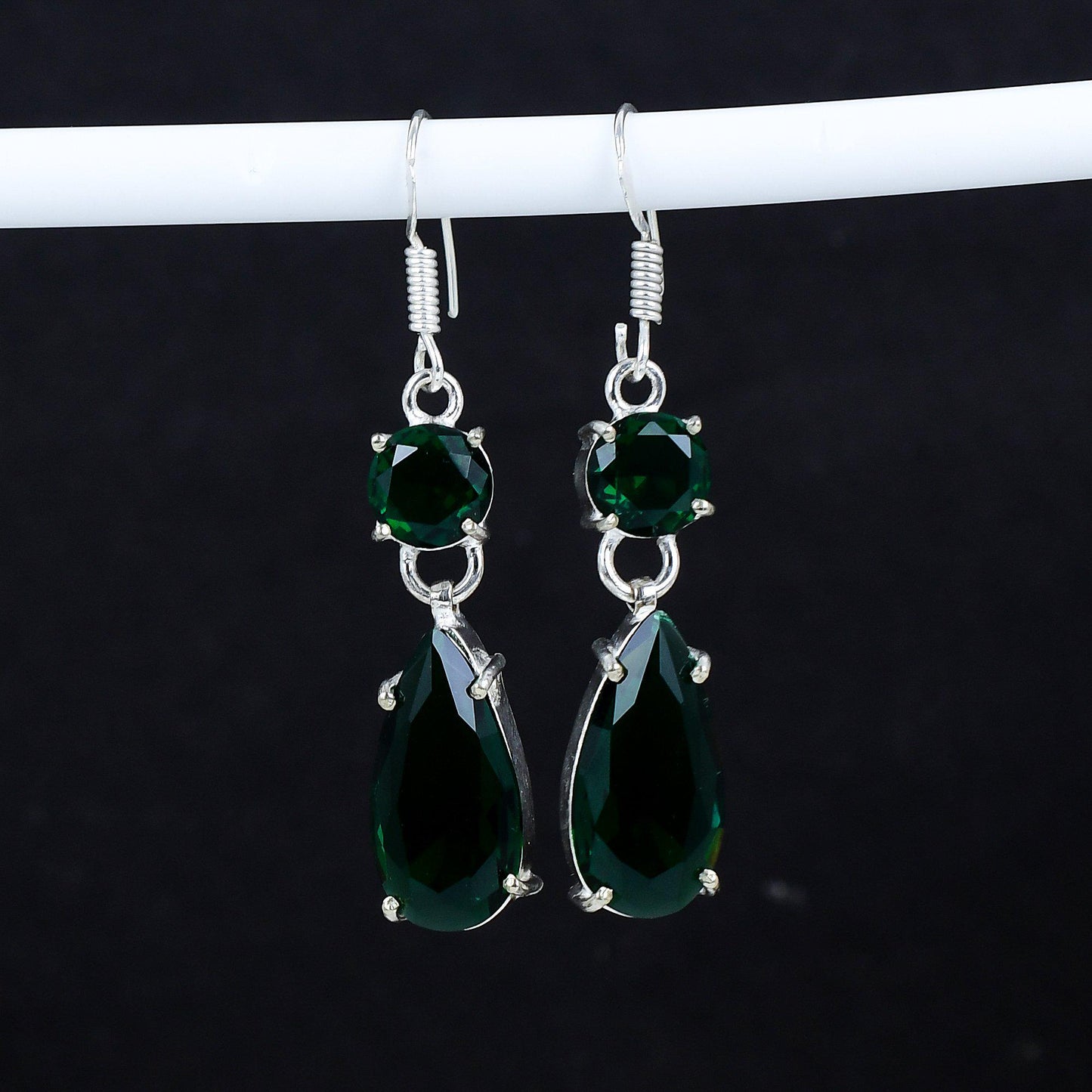 Green Tourmaline Gemstone Earrings