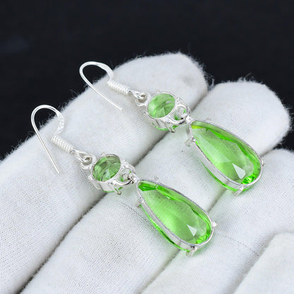 Green Peridot Hook Earrings