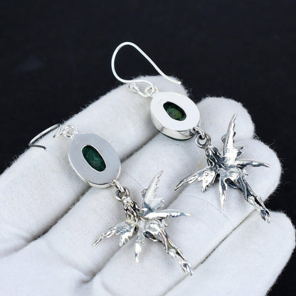 Green Malachite Gemstone Earrings