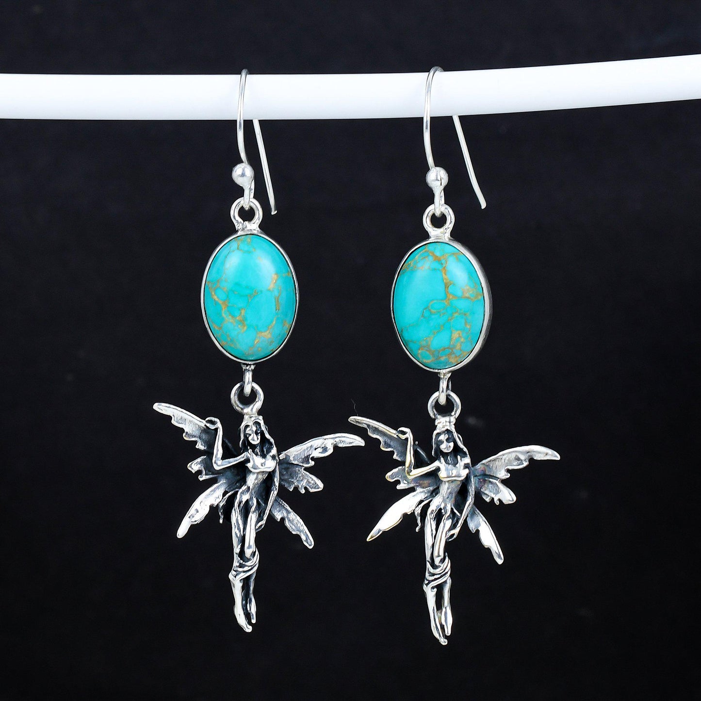 Turquoise Gemstone Hook Earrings