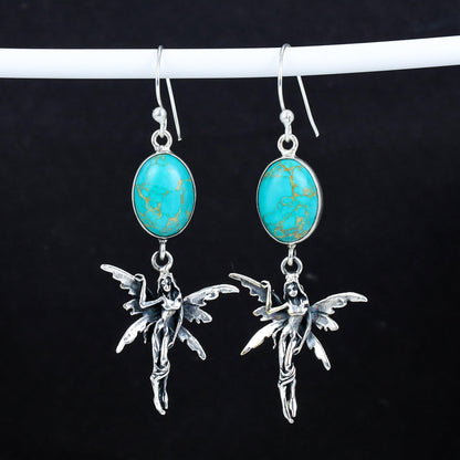 Turquoise Gemstone Hook Earrings