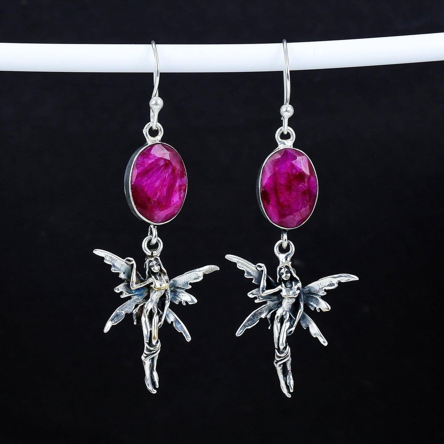Red Ruby Gemstone Earrings