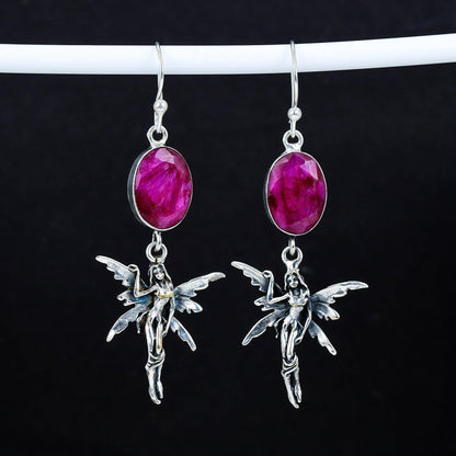 Red Ruby Gemstone Earrings