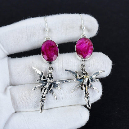 Red Ruby Gemstone Earrings