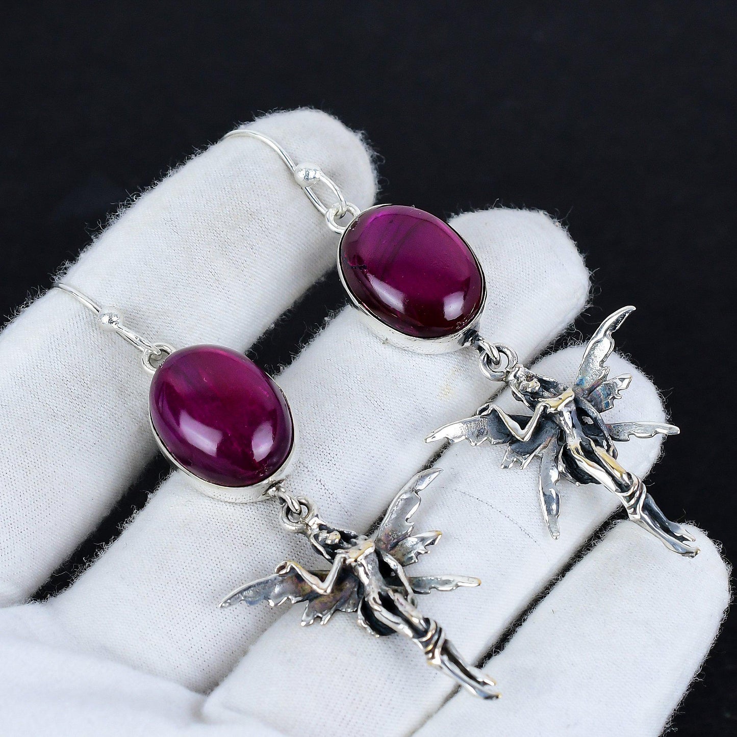 Pink Labradorite Gemstone Earrings