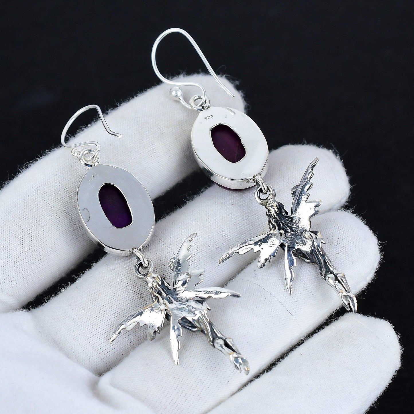 Pink Labradorite Gemstone Earrings