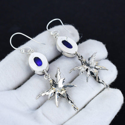 Blue Ammolite Gemstone Earrings