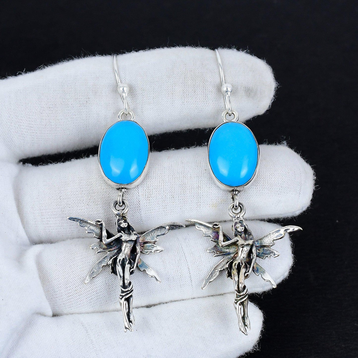 Sleeping Beauty Turquoise Blue Gemstone Earrings
