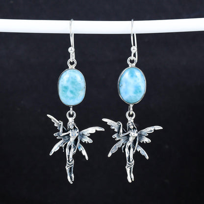 Blue Larimar Gemstone Earrings