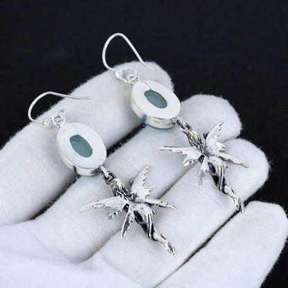 Blue Angelite Gemstone Earrings
