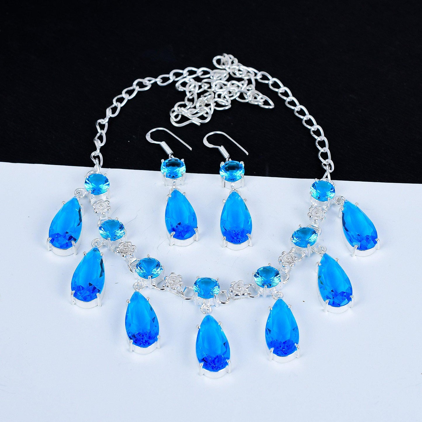 Swiss Blue Topaz Gemstone Necklace