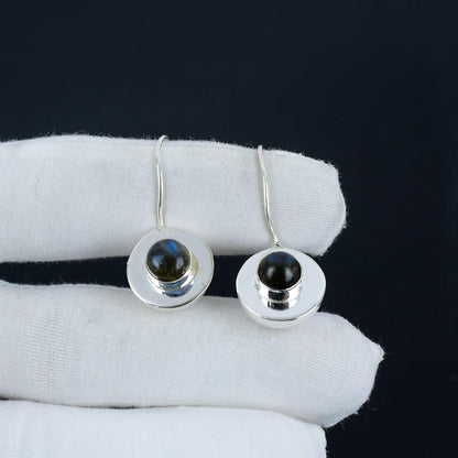 Grey Labradorite Gemstone Earrings