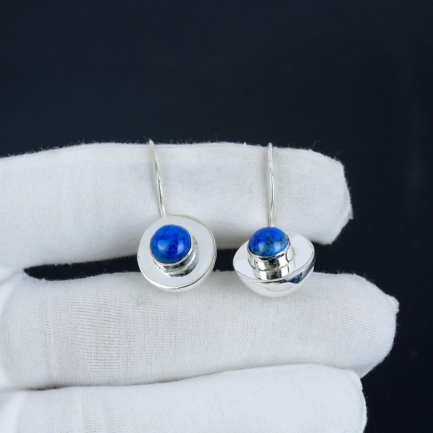 Blue Lapis Lazuli Dangle Earrings