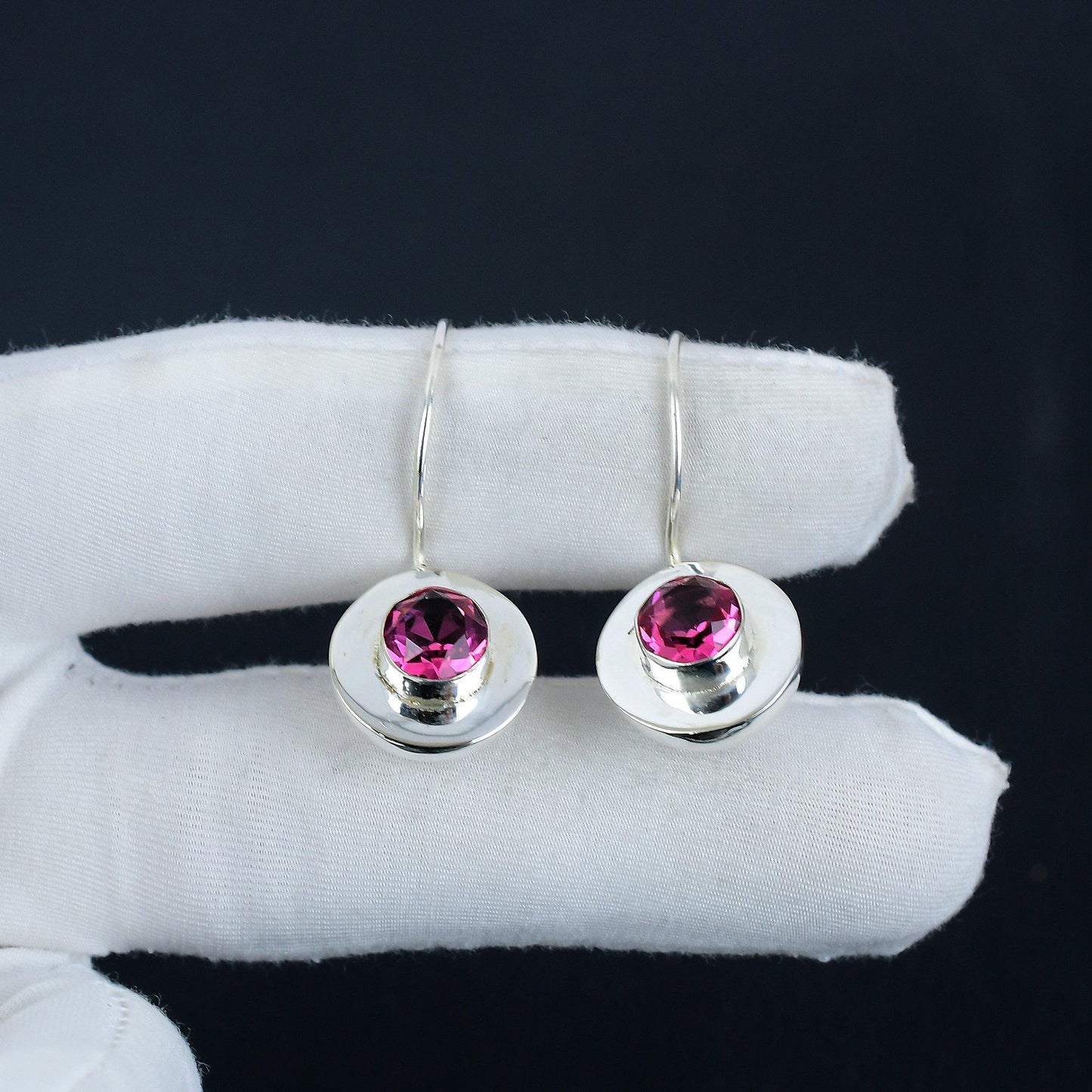 Pink Rubellite Gemstone Earrings