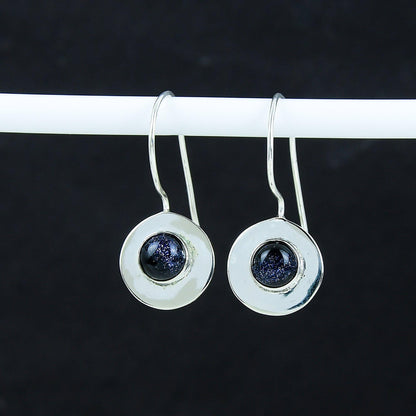 Blue Sunstone Gemstone Earrings