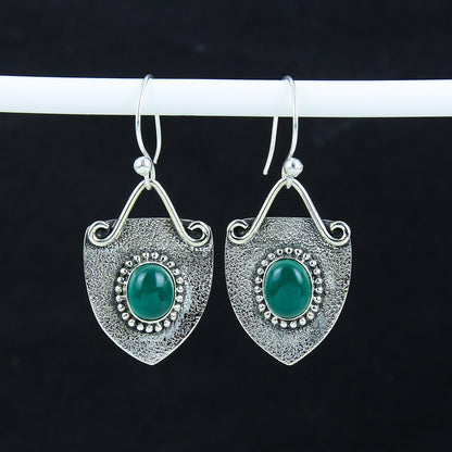Green Onyx Gemstone Earrings