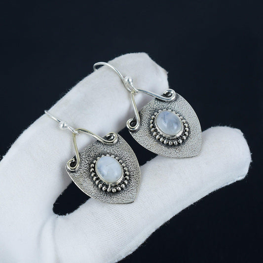 Rainbow Moonstone Gemstone Earrings