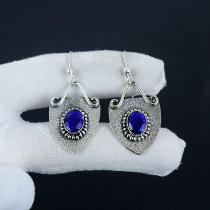Blue Sapphire Gemstone Earrings
