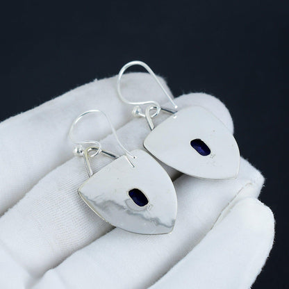 Blue Sapphire Gemstone Earrings