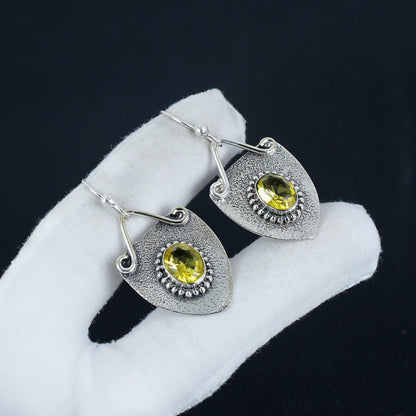 Yellow Citrine Gemstone Earrings