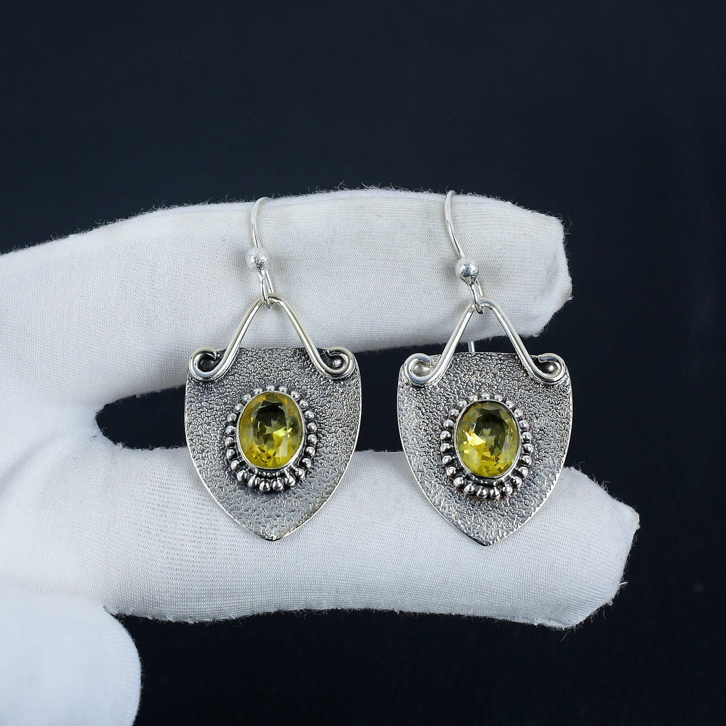 Yellow Citrine Gemstone Earrings