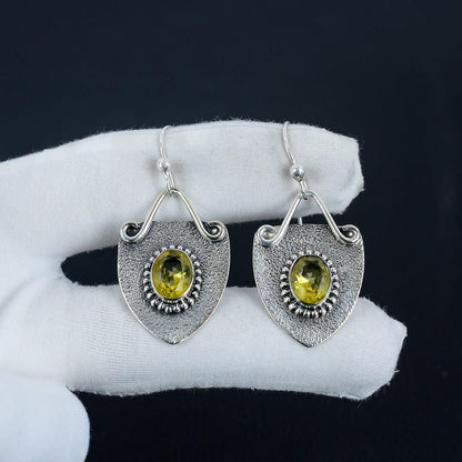 Yellow Citrine Gemstone Earrings