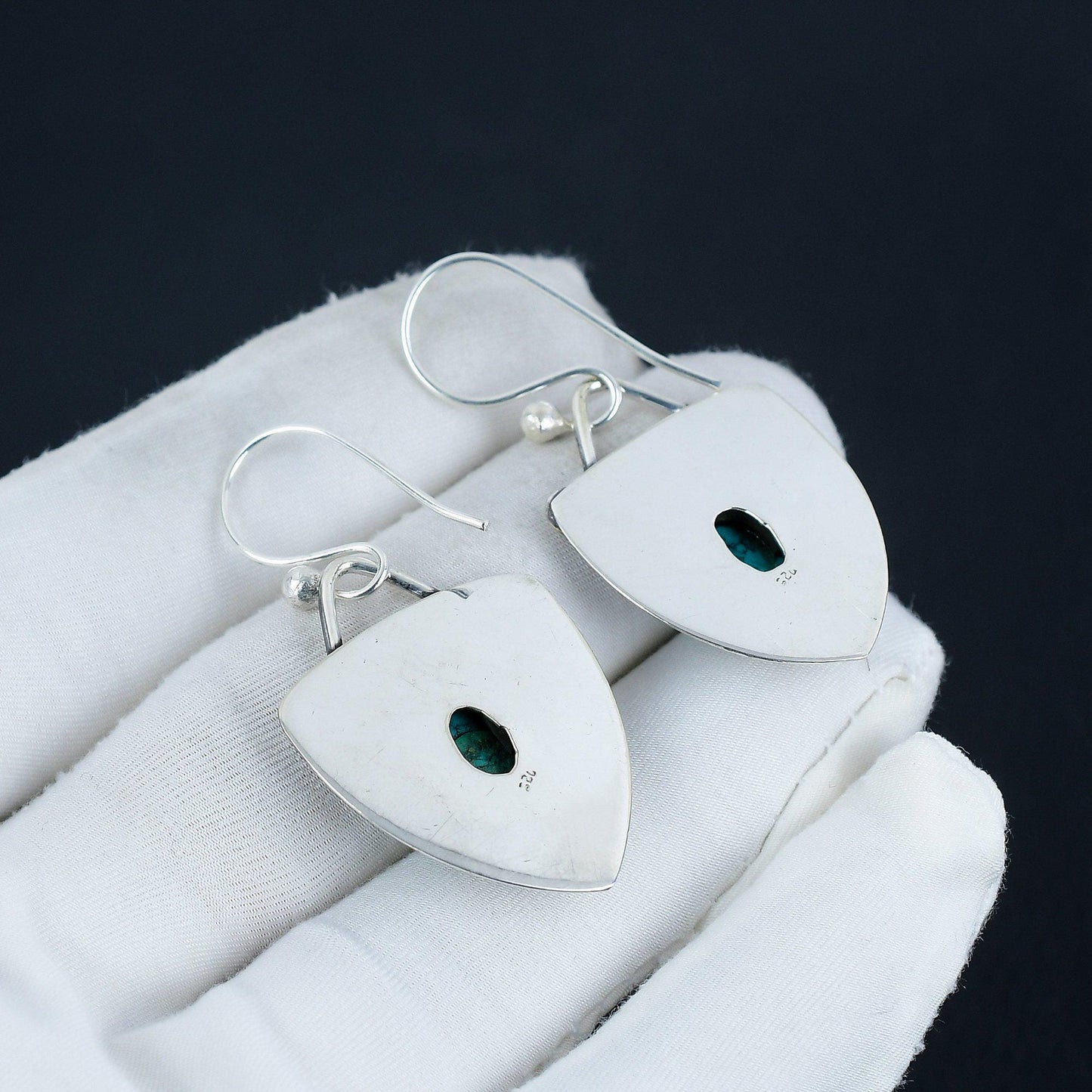 Natural Turquoise Gemstone Dangle Earrings