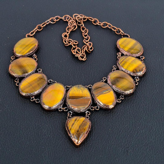 Golden Brown Tiger Eye Gemstone Necklace