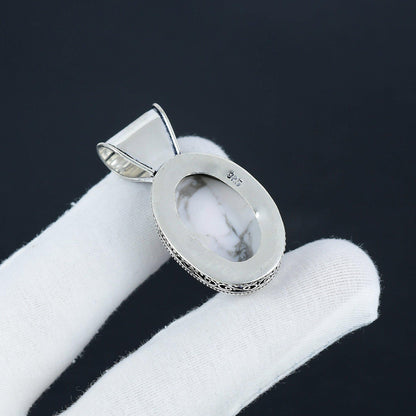 White Howlite Gemstone Pendant