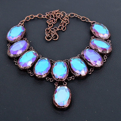 Pink Mystic Topaz Gemstone Necklace