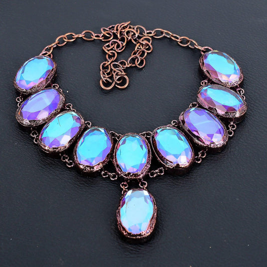 Pink Mystic Topaz Gemstone Necklace