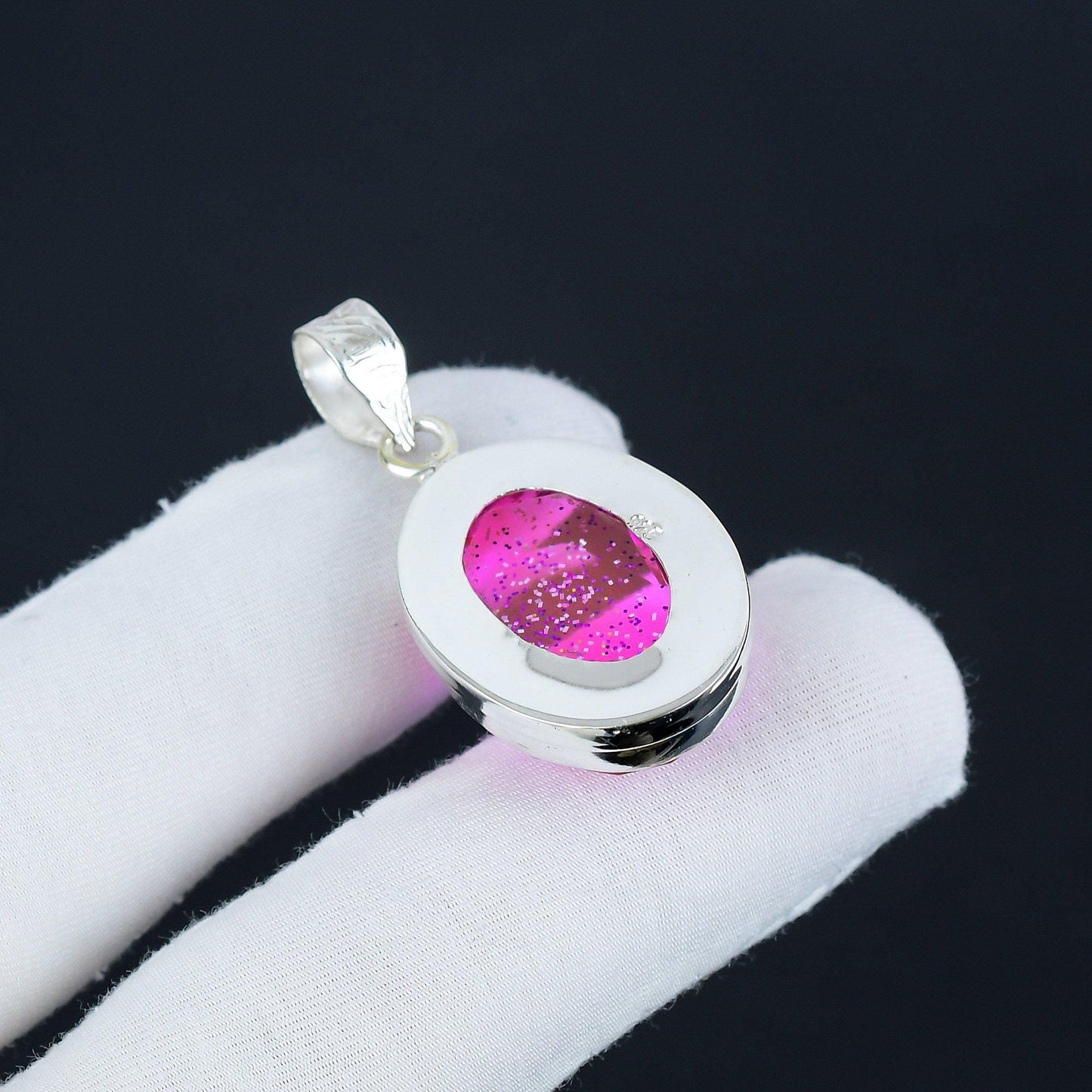 Pink Australian Opal Sterling Silver Pendant