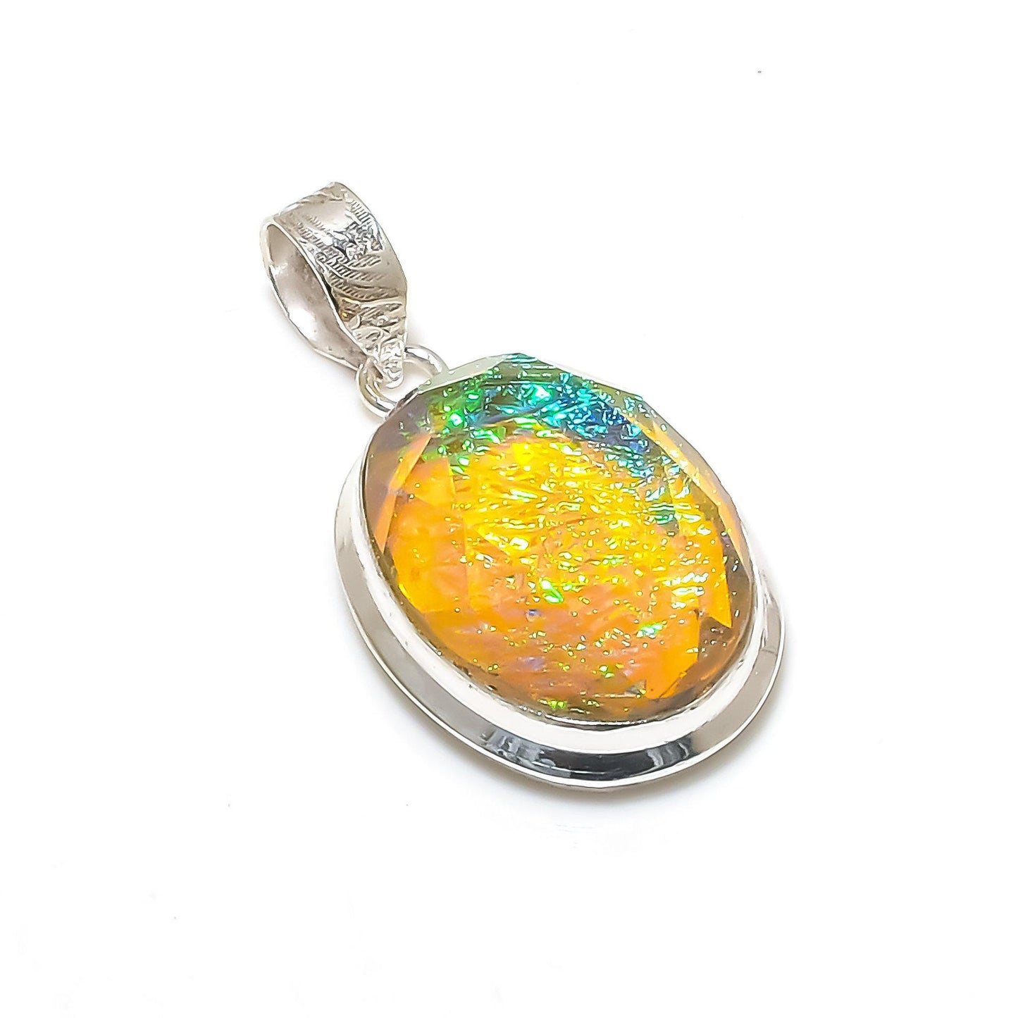 Yellow Australian Opal Gemstone Pendant