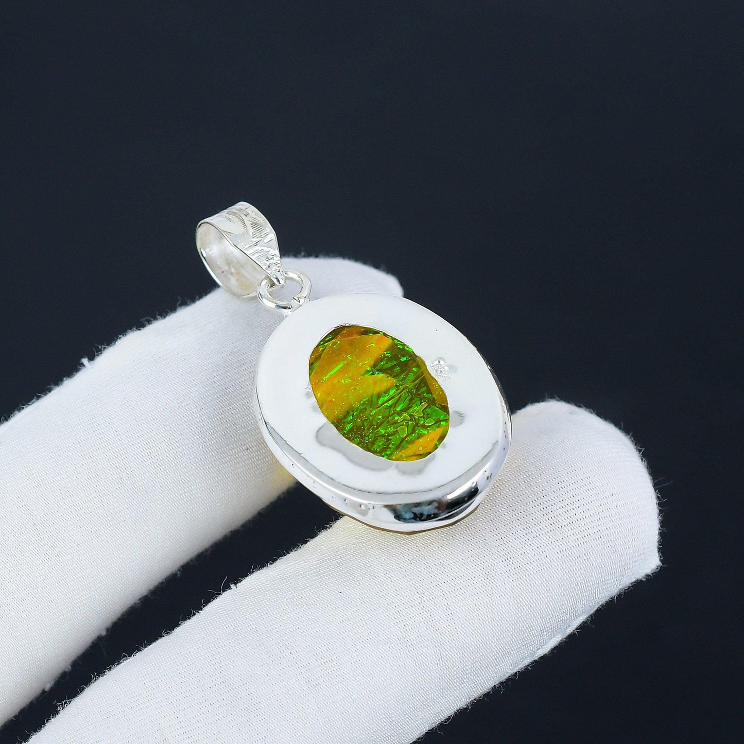 Yellow Australian Opal Gemstone Pendant