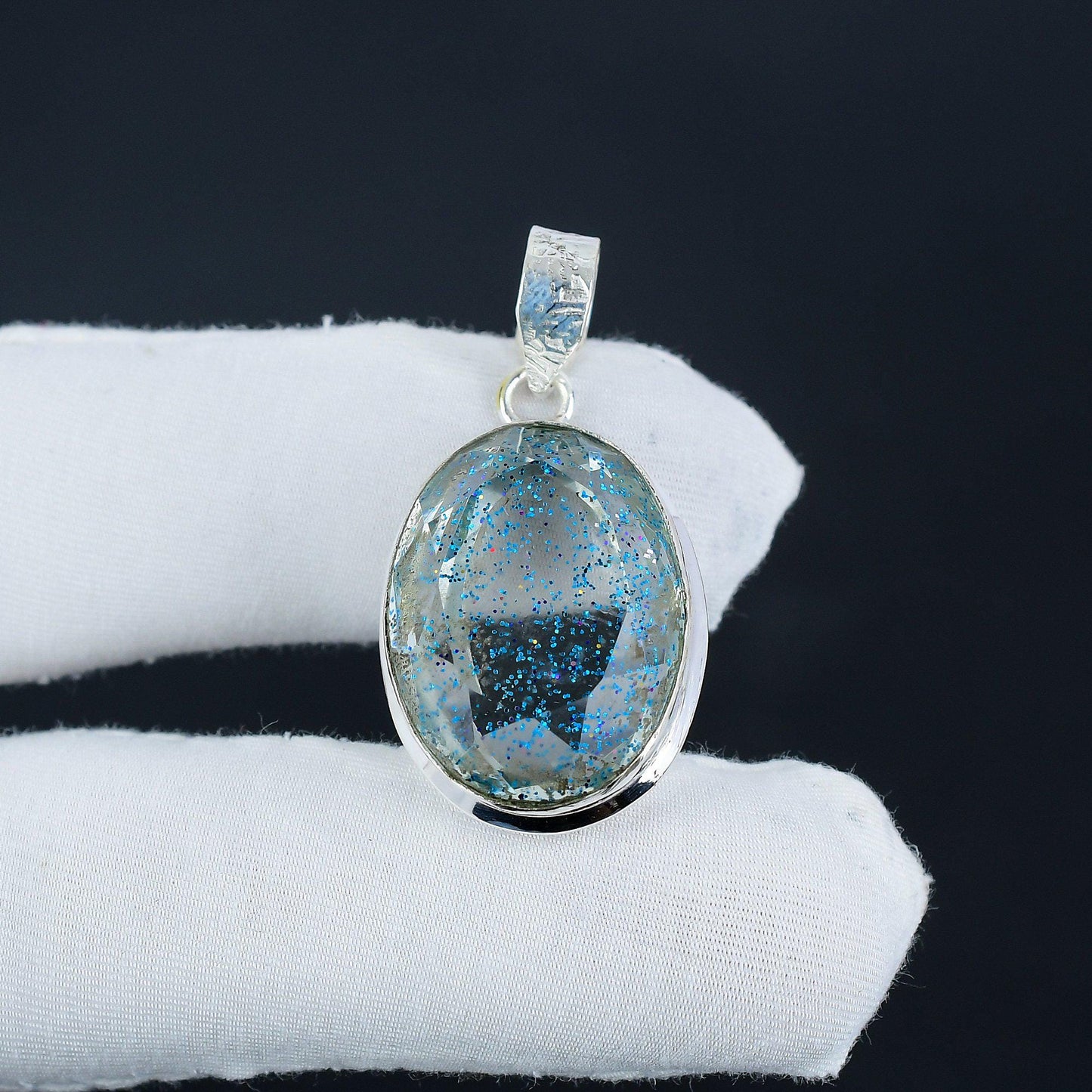 Blue Australian Opal Gemstone Pendant