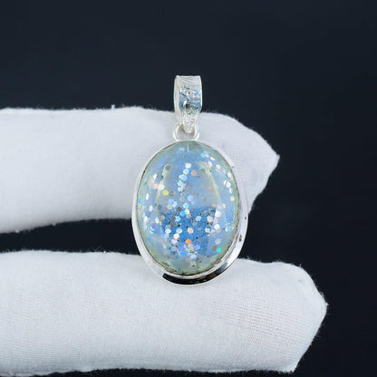 Blue Australian Opal Gemstone Pendant