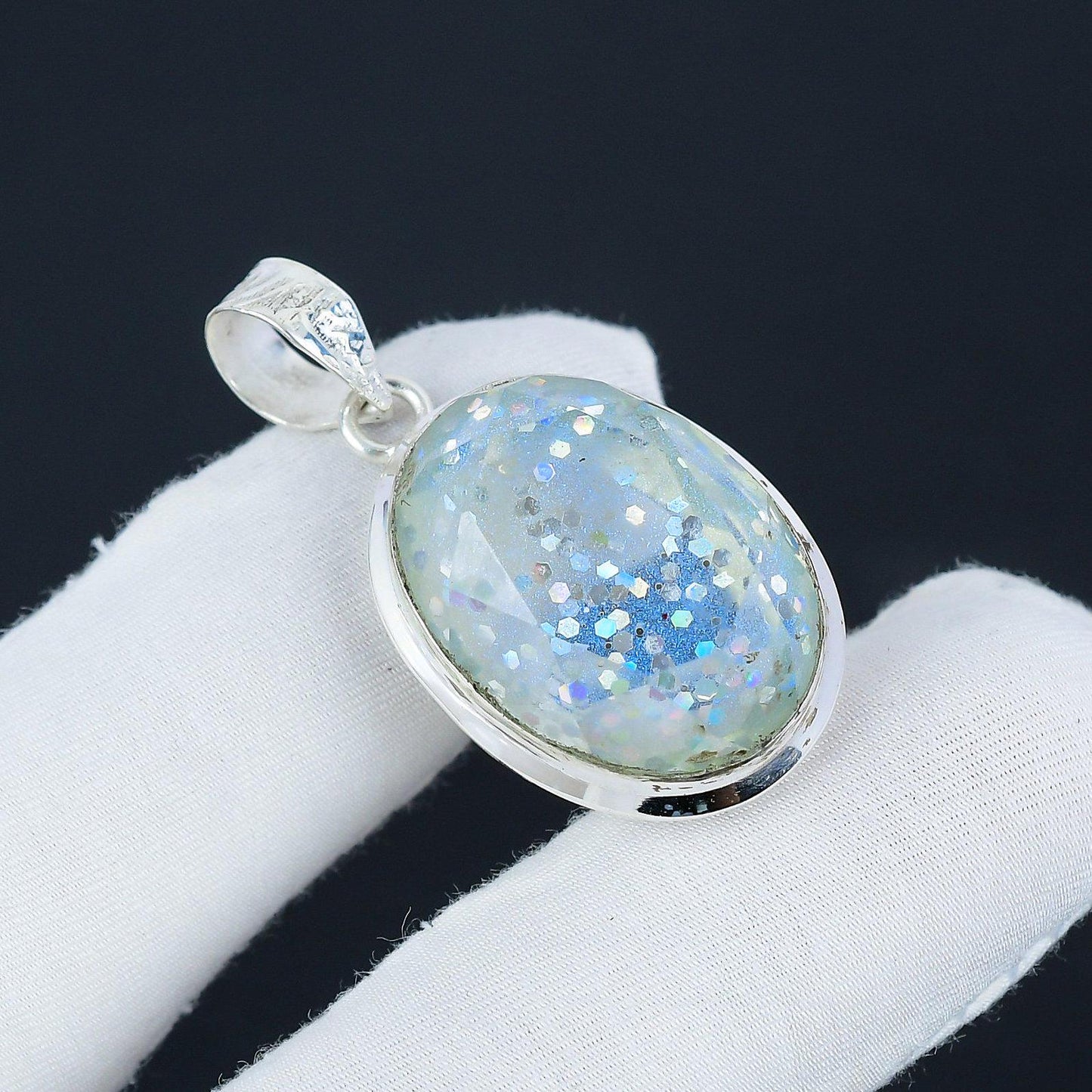Blue Australian Opal Gemstone Pendant