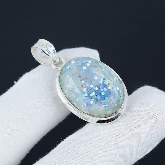 Blue Australian Opal Gemstone Pendant