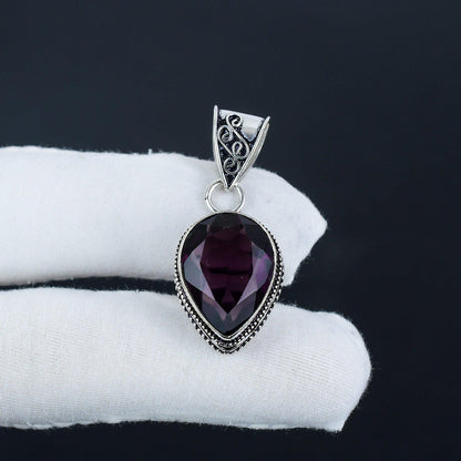Purple Amethyst Sterling Silver Pendant